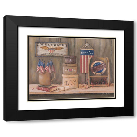 Sweet Land of Liberty Black Modern Wood Framed Art Print with Double Matting by Britton, Pam