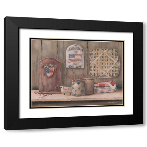 America Est. 1776 Black Modern Wood Framed Art Print with Double Matting by Britton, Pam