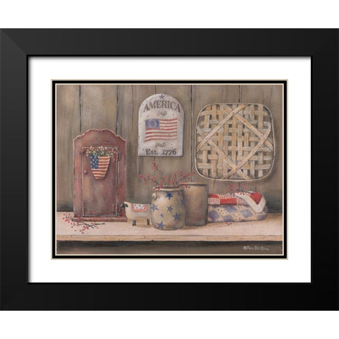 America Est. 1776 Black Modern Wood Framed Art Print with Double Matting by Britton, Pam