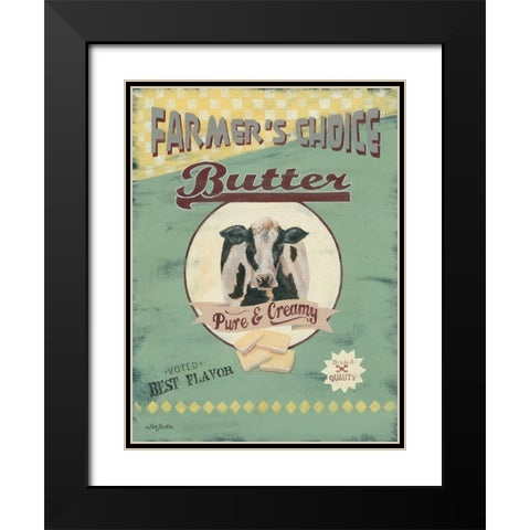 Farmers Choice Butter Black Modern Wood Framed Art Print with Double Matting by Britton, Pam