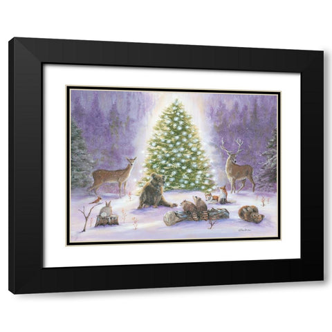 Woodland Gathering Black Modern Wood Framed Art Print with Double Matting by Britton, Pam
