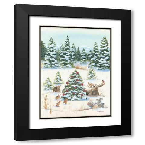 Woodland Friends Black Modern Wood Framed Art Print with Double Matting by Britton, Pam