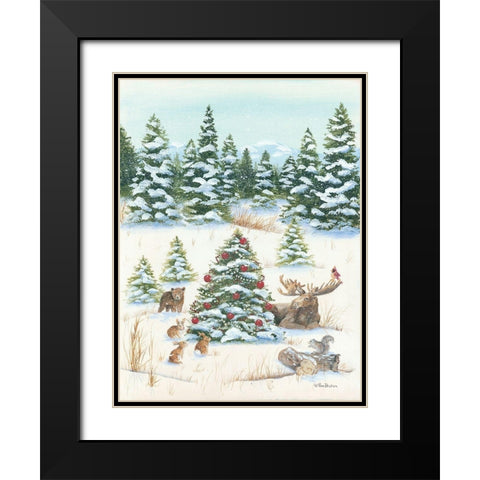 Woodland Friends Black Modern Wood Framed Art Print with Double Matting by Britton, Pam