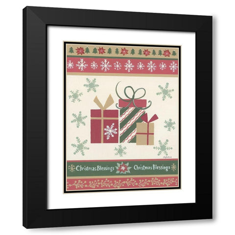 Holiday Joy III Black Modern Wood Framed Art Print with Double Matting by Britton, Pam