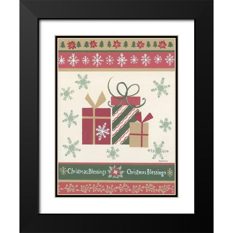 Holiday Joy III Black Modern Wood Framed Art Print with Double Matting by Britton, Pam