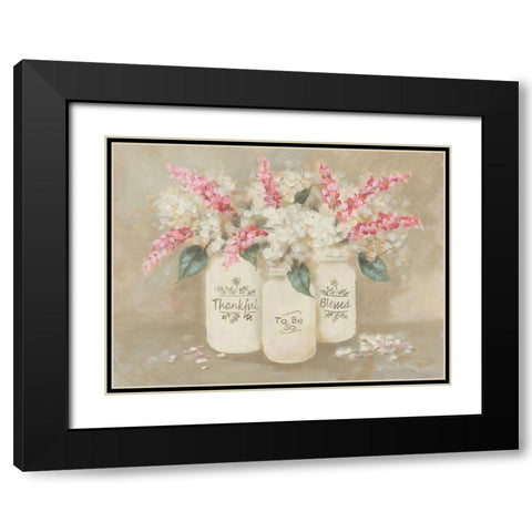 Thankful to be so Blessed Black Modern Wood Framed Art Print with Double Matting by Britton, Pam