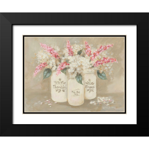 Thankful to be so Blessed Black Modern Wood Framed Art Print with Double Matting by Britton, Pam
