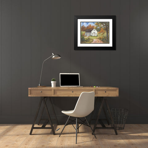 Fall in the Country Black Modern Wood Framed Art Print with Double Matting by Britton, Pam