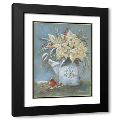 Holiday Cheer Black Modern Wood Framed Art Print with Double Matting by Britton, Pam