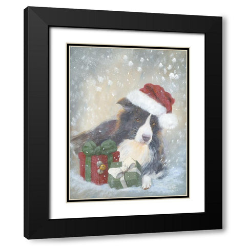 A Furry Santa Black Modern Wood Framed Art Print with Double Matting by Britton, Pam