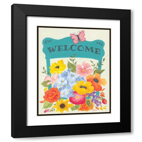 Bunches of Welcome Black Modern Wood Framed Art Print with Double Matting by Britton, Pam