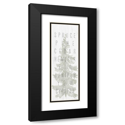 Pine Types Black Modern Wood Framed Art Print with Double Matting by Lady Louise Designs