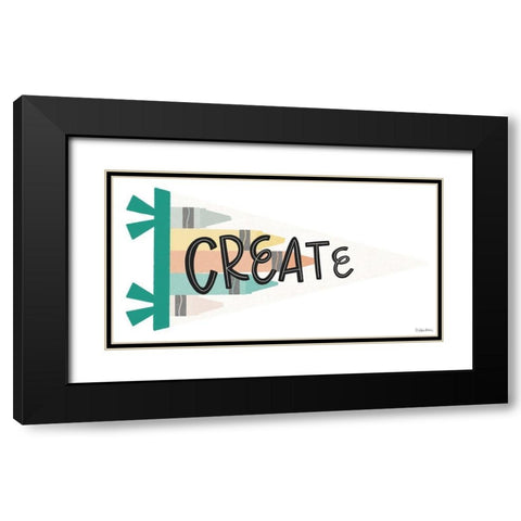 Create Pennant Black Modern Wood Framed Art Print with Double Matting by Lady Louise Designs