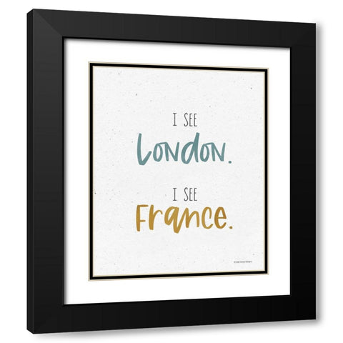 I See London Black Modern Wood Framed Art Print with Double Matting by Lady Louise Designs