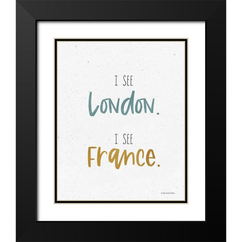 I See London Black Modern Wood Framed Art Print with Double Matting by Lady Louise Designs