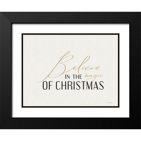 Believe in the Magic of Christmas Black Modern Wood Framed Art Print with Double Matting by Lady Louise Designs