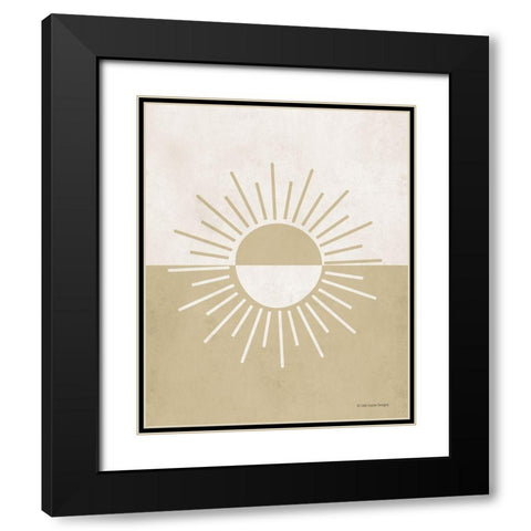 Neutral Nursery Half Sun     Black Modern Wood Framed Art Print with Double Matting by Lady Louise Designs
