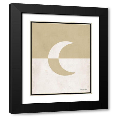 Neutral Nursery Half Moon     Black Modern Wood Framed Art Print with Double Matting by Lady Louise Designs