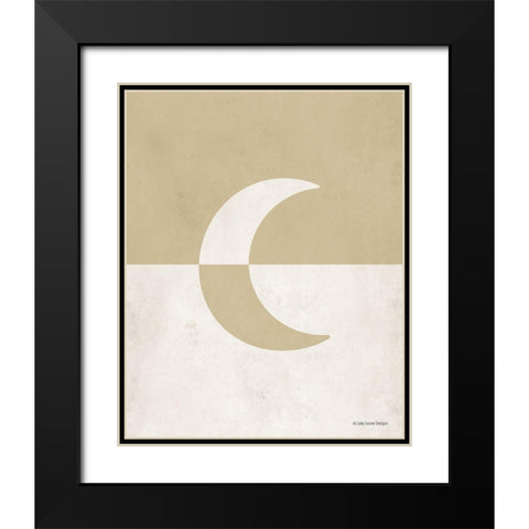 Neutral Nursery Half Moon     Black Modern Wood Framed Art Print with Double Matting by Lady Louise Designs