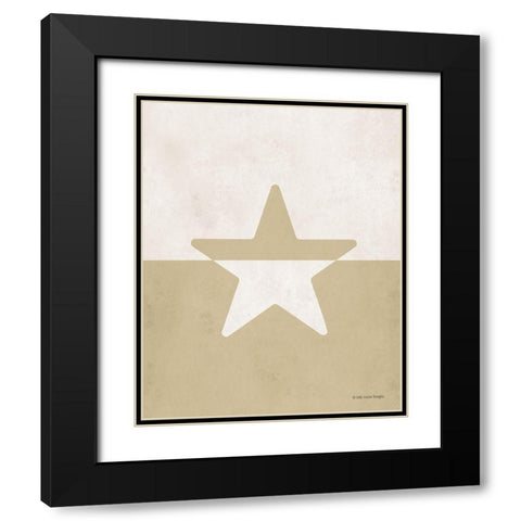 Neutral Nursery Half Star     Black Modern Wood Framed Art Print with Double Matting by Lady Louise Designs
