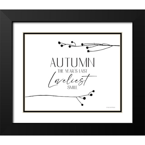 Autumn Smile Black Modern Wood Framed Art Print with Double Matting by Lady Louise Designs
