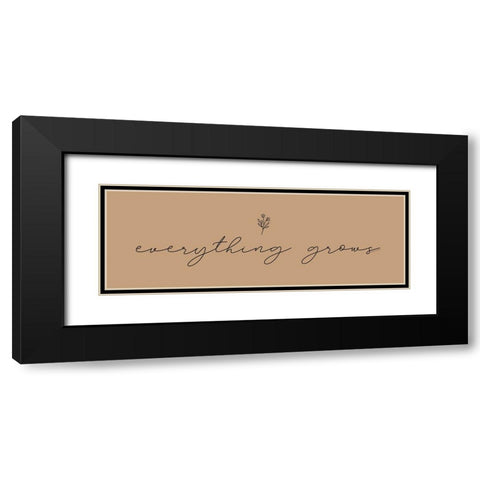 Everything Grows Black Modern Wood Framed Art Print with Double Matting by Lady Louise Designs