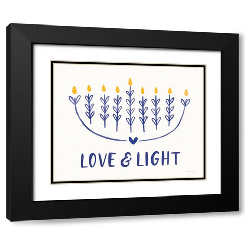 Love And Light Black Modern Wood Framed Art Print with Double Matting by Lady Louise Designs