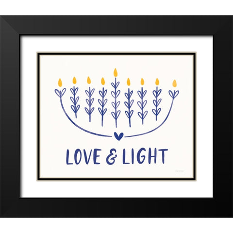 Love And Light Black Modern Wood Framed Art Print with Double Matting by Lady Louise Designs