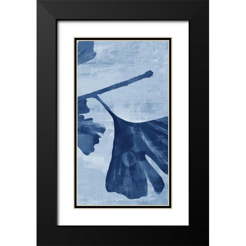 Ginkgo Branch in Blue III Black Modern Wood Framed Art Print with Double Matting by Cloverfield And Co.