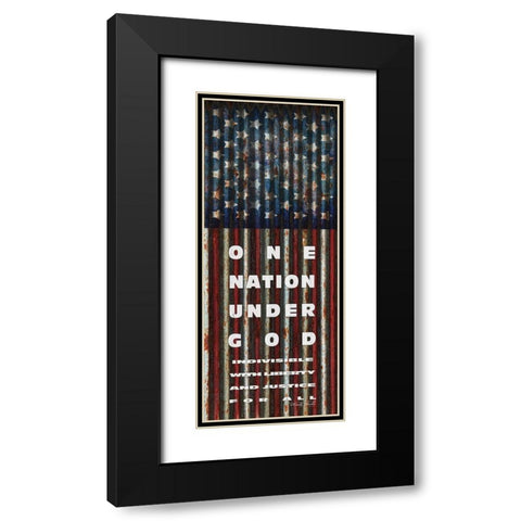 One Nation Under God Black Modern Wood Framed Art Print with Double Matting by Jacobs, Cindy