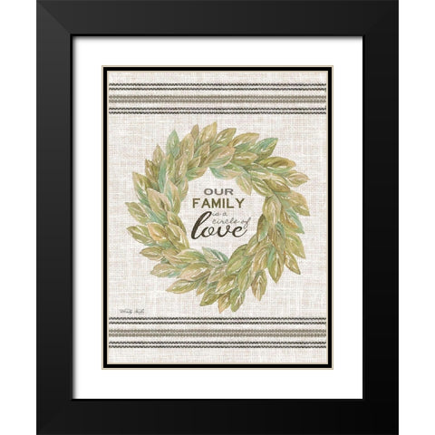 Our Family Wreath Black Modern Wood Framed Art Print with Double Matting by Jacobs, Cindy