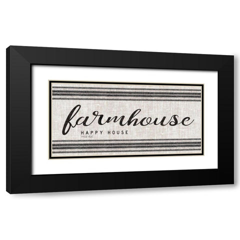 Farmhouse Happy House Black Modern Wood Framed Art Print with Double Matting by Jacobs, Cindy