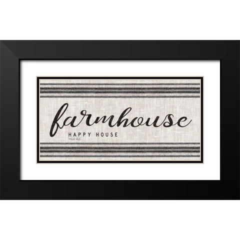 Farmhouse Happy House Black Modern Wood Framed Art Print with Double Matting by Jacobs, Cindy