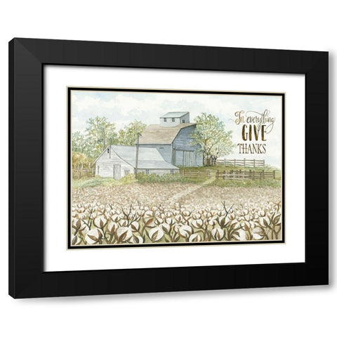 In Everything Give Thanks Black Modern Wood Framed Art Print with Double Matting by Jacobs, Cindy