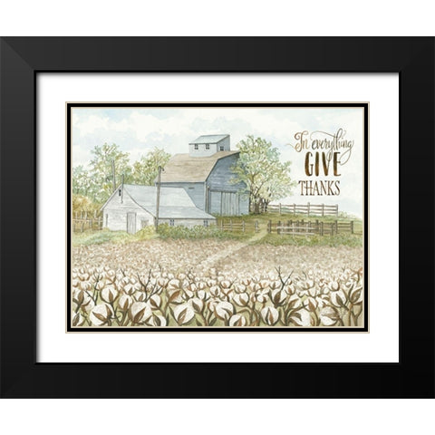 In Everything Give Thanks Black Modern Wood Framed Art Print with Double Matting by Jacobs, Cindy