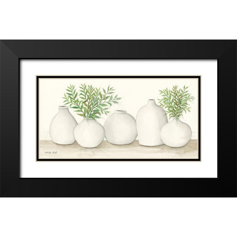Simplicity in White I Black Modern Wood Framed Art Print with Double Matting by Jacobs, Cindy