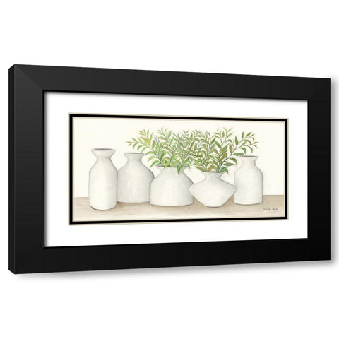 Simplicity in White II Black Modern Wood Framed Art Print with Double Matting by Jacobs, Cindy