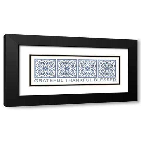 Grateful, Thankful, Blessed Black Modern Wood Framed Art Print with Double Matting by Jacobs, Cindy