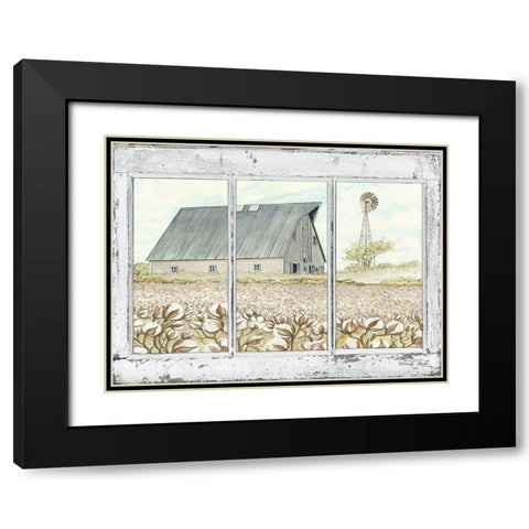Farmland View Black Modern Wood Framed Art Print with Double Matting by Jacobs, Cindy