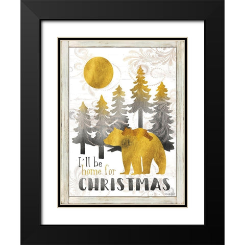 Merry Christmas and Happy New Year Black Modern Wood Framed Art Print with Double Matting by Jacobs, Cindy