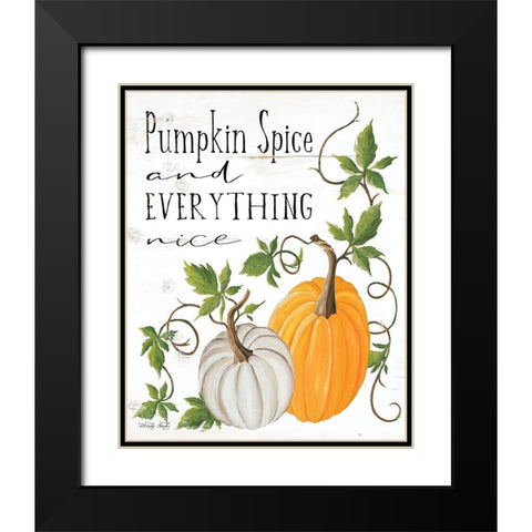 Pumpkin Spice and Everything Nice Black Modern Wood Framed Art Print with Double Matting by Jacobs, Cindy