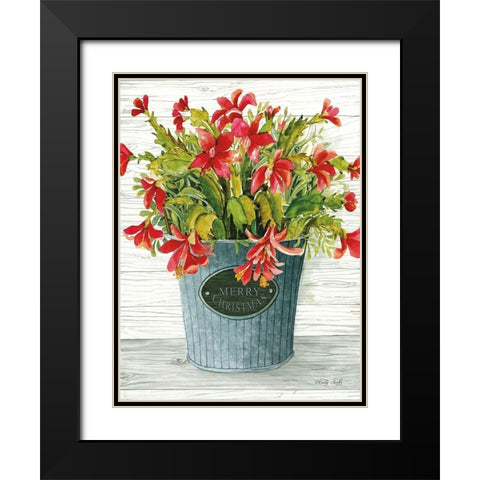 Merry Christmas Pot Black Modern Wood Framed Art Print with Double Matting by Jacobs, Cindy
