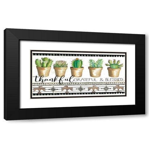Native Thankful Grateful    Black Modern Wood Framed Art Print with Double Matting by Jacobs, Cindy