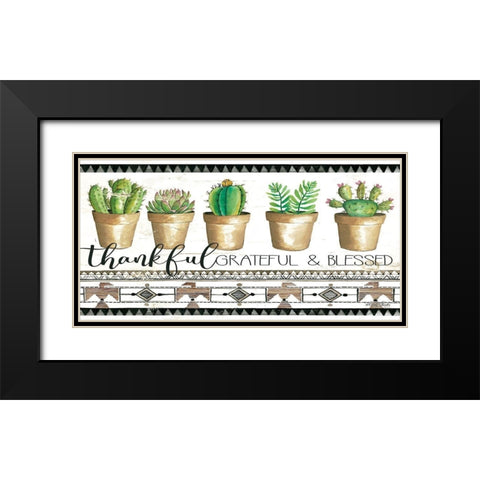 Native Thankful Grateful    Black Modern Wood Framed Art Print with Double Matting by Jacobs, Cindy
