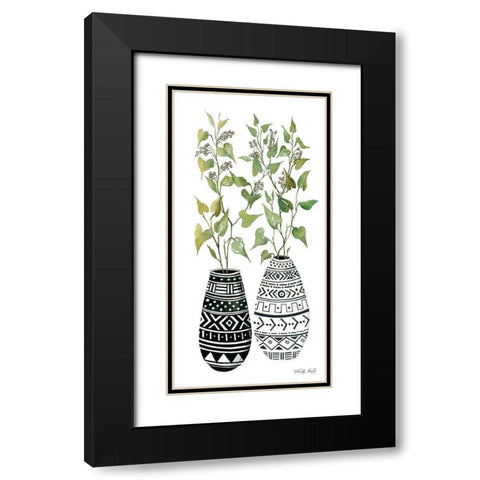 Mud Cloth Vase IV    Black Modern Wood Framed Art Print with Double Matting by Jacobs, Cindy