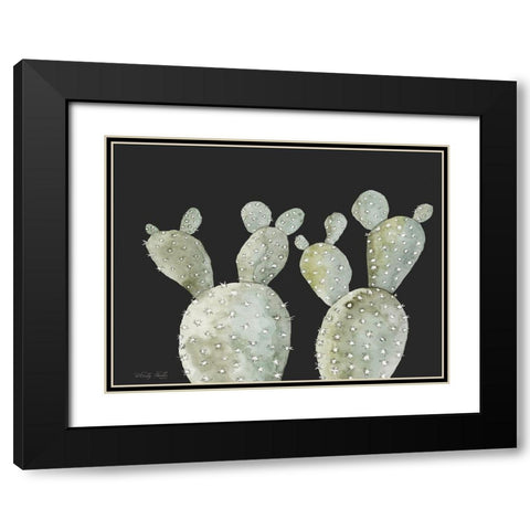 Happy Cactus II Black Modern Wood Framed Art Print with Double Matting by Jacobs, Cindy