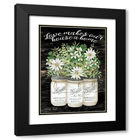 White Jars - Love Makes Our House a Home Black Modern Wood Framed Art Print with Double Matting by Jacobs, Cindy
