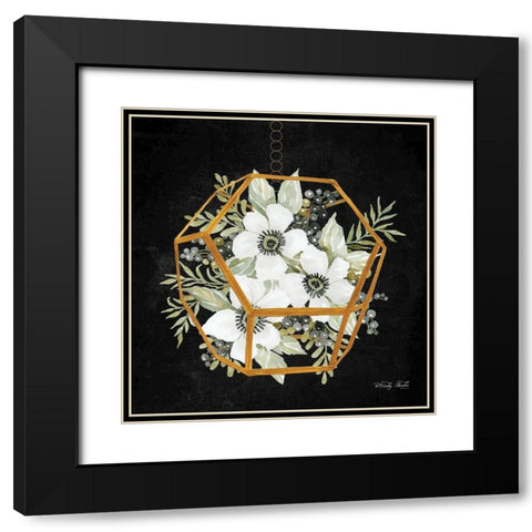 Gold Geometric Hexagon     Black Modern Wood Framed Art Print with Double Matting by Jacobs, Cindy