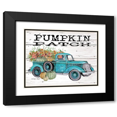 Pumpkin Patch Truck Black Modern Wood Framed Art Print with Double Matting by Hallowell, Britt