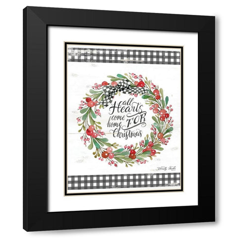 All Hearts Come Home For Christmas Black Modern Wood Framed Art Print with Double Matting by Jacobs, Cindy